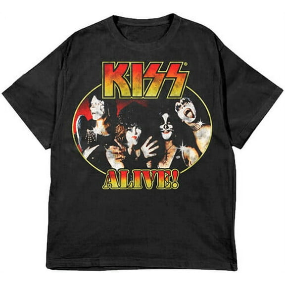 Kiss Men's Alive! Portrait Short Sleeve T Shirt
