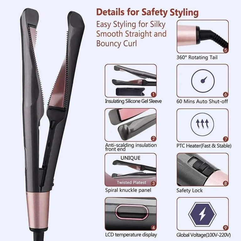 KwalityDEALZ Wave Sleek 2 in 1 Twist Straightening Curling Iron Walmart