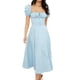 thumbnail image 1 of Vestidos Largos Vestidos de mujer Manga abullonada Vestido elegante Primavera Verano Paño (Azul claro XL) Cgtredaw Para estrenar, 1 of 1
