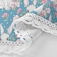 thumbnail image 4 of SKYSONIC Cute Rabbits Flowers Easter Round Tablecloth 60inch Indoor Wrinkle Free, Blue Dots Circular Lace Table Cover Washable for Kitchen Party BBQ Dining Decor, 4 of 7