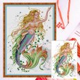 thumbnail image 1 of Hilo Algodón Ecológico Bordado Parcial Punto Cruz Sirena Contado 14 Quilates 40x61cm, 1 of 9