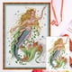 thumbnail image 1 of Hilo Algodón Ecológico Bordado Parcial Punto Cruz Sirena Contado 14 Quilates 40x61cm, 1 of 9