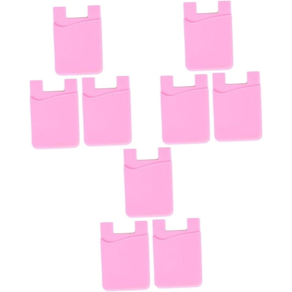 Smartphone 9 pcs Credit Card Wallet Pink Stickers Silicone Phone case Phone Holder Clip Cell Phone Deck