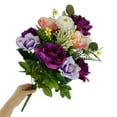 thumbnail image 5 of Mainstays 21in Outdoor Artificial Cemetery Floral Bouquet, Purple Rose., 5 of 8