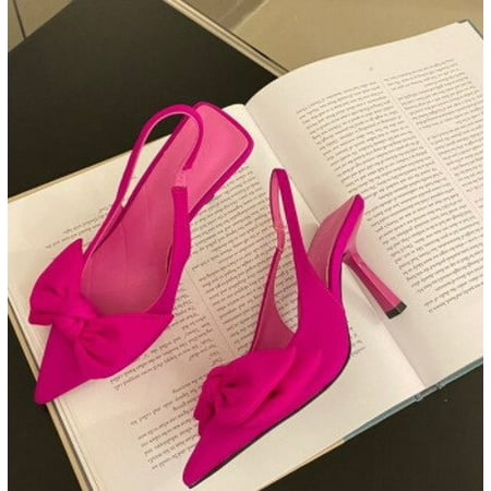 

New Summer Women High Heels Pointed Toe Shallow Sandals Shoes Low Heel Back Strappy Shoes Women Pumps Zapatos Mujer Size 35~43