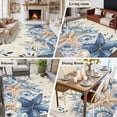 thumbnail image 5 of Large Area Rugs for Living Room Bedroom, Blue Coastal Starfish 8'x10' Rug Washable Carpet Runner Indoor Outdoor, Beach Nautical Shell Eucalyptus Retro Non Slip Floor Mats Rug for Kitchen, Patio, 5 of 8