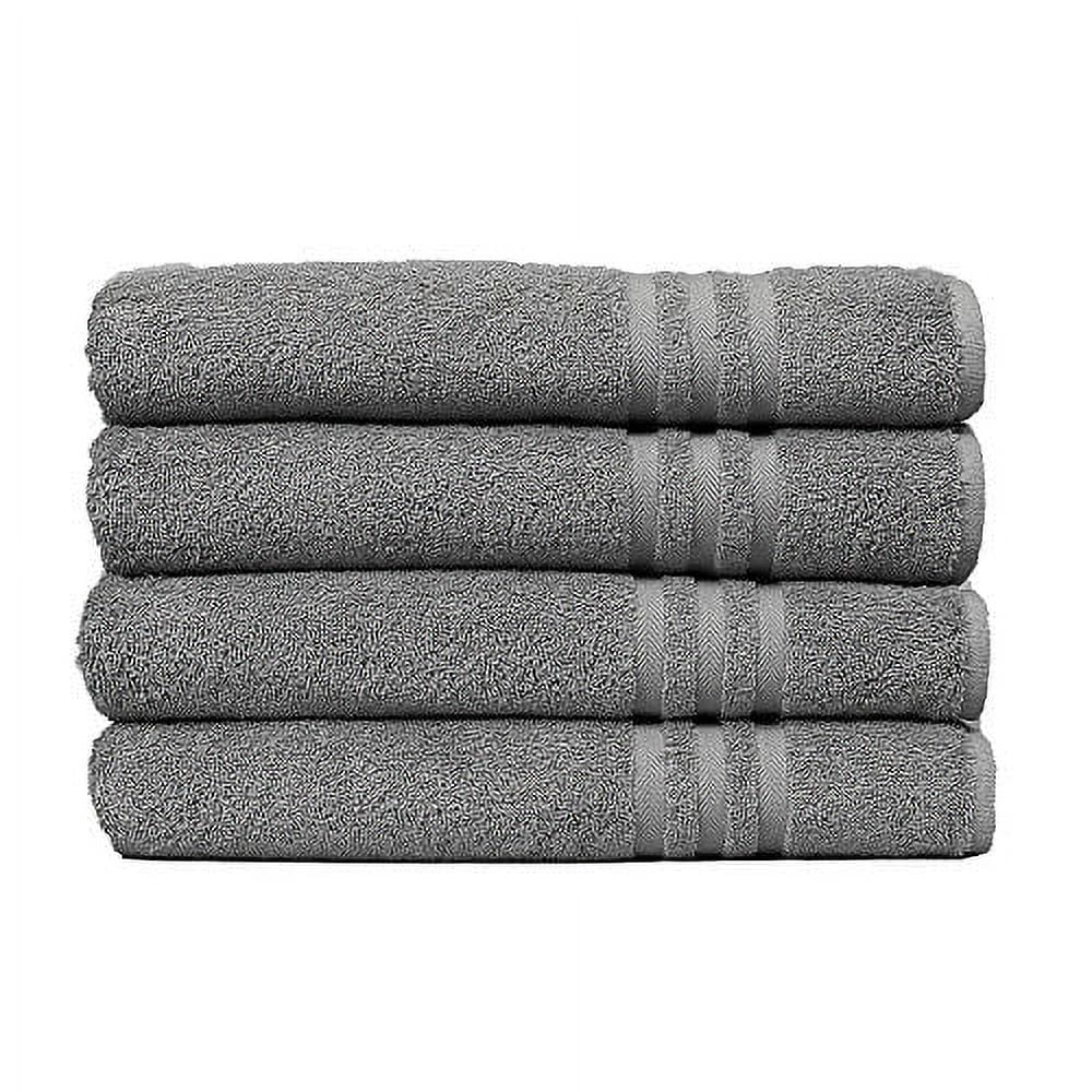 ECO TOWELS Premium Hotel & Spa Bath Towel Cotton, 27" x 54",Set of 4 (Grey)