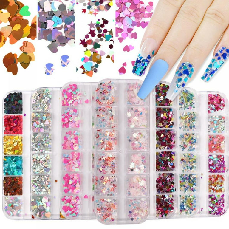 12 Colors Holographic Nail Glitter Foils Holographic Crafts