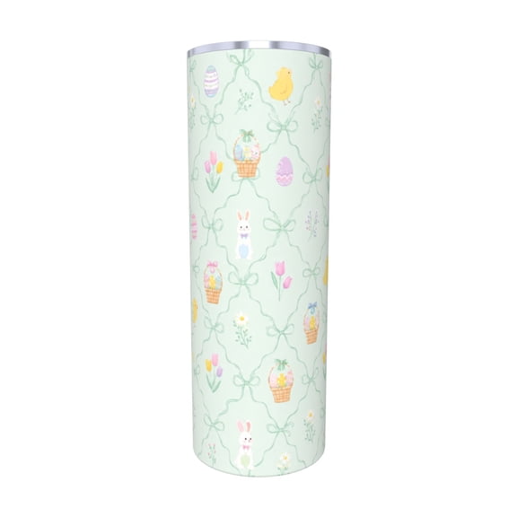 20oz Easter Bunny Tumbler Insulated Car Cup Pastel Egg Chick Travel Coffee Cup Holiday Gift with Straw