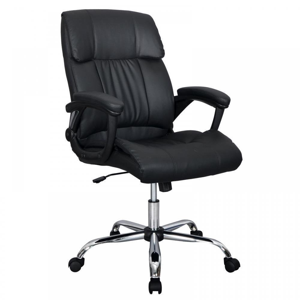 Black Pu Leather Ergonomic High Back, Black Pu Leather High Back Office Chair