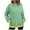 Green, variant on WREESH Women's Cozy Striped Hoodie Oversized Long Sleeve Casual Pullover Sweatshirt with Pocket Red