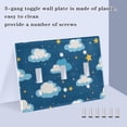 thumbnail image 4 of Dailycode Light Switch Plate Covers 2 Gang Wall Plate Plastics Outlet Covers for Kitchen Home Office Decor Clouds and Star, 4 of 8