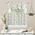 thumbnail image 6 of 3 Piece Kitchen Curtains Tiers and Valances Set, Spring Flower Print Leaves Minimalist Art Short Rod Pocket Window Curtain for Bedroom, Bathroom, 6 of 6