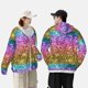 thumbnail image 4 of Fotbe Glitter Rainbow Chaqueta con Protección Solar UPF 50+ para Hombre y Mujer, Camisa con Capucha y Bolsillos-X-Large, 4 of 7