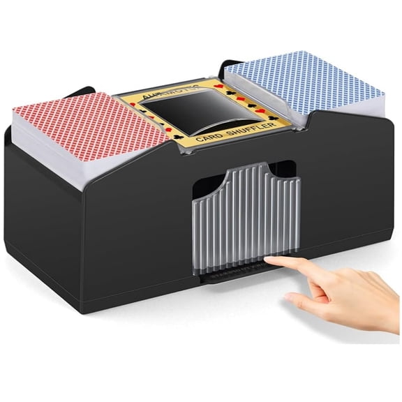 Card Shuffler 2/4/6 Deck, Automatic Electric Playing Card Shuffler, Battery Operated Poker UNO Shuffling Machine, for Family Party Games