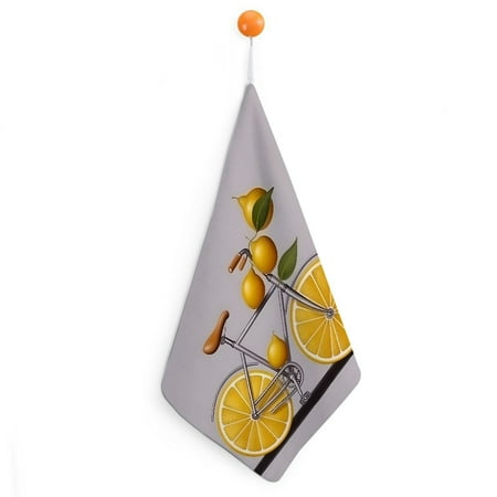 

Chilfamy Lemons Oranges Kitchen Towel Super Absorbent Hand Towels 11.8x11.8in Quick Dry Microfiber Towels with Hanging Loop 2pcs