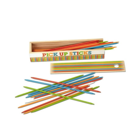 Melissa & Doug Wooden Pick-Up Sticks Tabletop Game (41 Pieces in Wooden Storage (Best Paid Games On App Store)