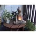 thumbnail image 4 of Buddha Statue Candle Holder, 12" Tall Meditating Buddha with Patina Gold Finish, 4 of 4