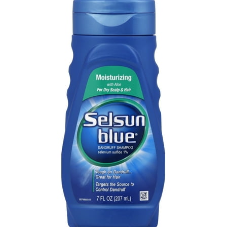 Selsun Blue Moisturizing Dandruff Shampoo with Aloe for Dry Scalp and Hair, 7oz