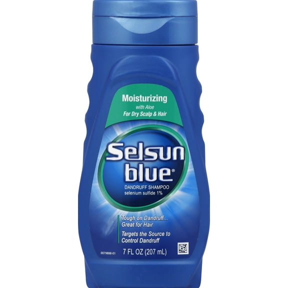 Selsun Blue Moisturizing Dandruff Shampoo with Aloe for Dry Scalp and Hair, 7oz