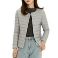 thumbnail image 2 of Gray Solid Color Jackets, Polyester Light Weight Short Down Jacket, Women's Packable Ultra Light Weight Short Down Jacket, XXL, 2 of 4