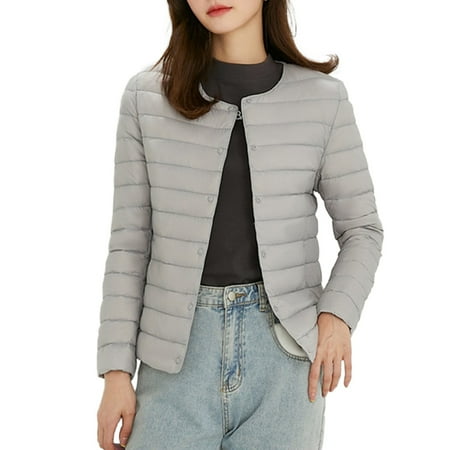 

Hwmodou Womens Casual Jackets Autumn Winter Long Sleeve Packable Ultra Light Weight V Neck Solid ColorJackets For Women