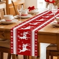 thumbnail image 5 of Christmas Elk Table Runner 120 Inches Long Farmhouse Dress Scarves, Xmas Snowflakes Vintage Red Geometric Art Dining Tablerunner for Coffee Table/Kitchen Island/Party Décor, 13" x 120", 5 of 8