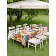 thumbnail image 3 of Outdoor Tablecloth with Umbrella Hole and Zipper, Fall Pumpkin Rectangle Table Cloth 54x80 Inch Waterproof Tablecloth, Pink Orange Blue Thanksgiving Leaves Fruit Picnic Table Cover for Patio Camping, 3 of 7