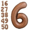 thumbnail image 2 of 32 Inch Coffee Brown Number Balloon 0 1 2 3 4 5 6 7 8 9 Retro Brown Digit foil Balloons Birthday Anniversary Party Decor Supplie, 2 of 10