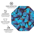 thumbnail image 3 of Vsdgher Blue Butterflies Leather Coasters for Drinks, Durable Drink Coasters 4 Set for Tabletop Protection, Luxurious Home Décor and Housewarming Gift-Octagon, 3 of 6