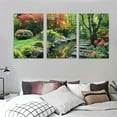 thumbnail image 3 of nygtbtfer  Autumn Garden View Pond Stone Path Trees Nature Scenery Landscape Picture Print Fabric Wall Hanging Tapestry Wall Art Decors For Home College Dorms 12x16x3pcs, 3 of 4