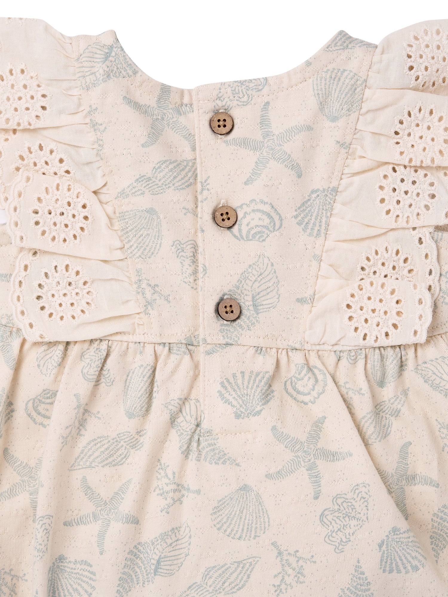 Modern Moments by Gerber Baby Girl Bubble Romper with Eyelet Trim, Sizes 0/3 onths - 24 Months