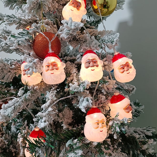 Xihbxyly Guirnalda de Luces Led Navideñas, Diseño de Copos de Nieve, Muñecos de Nieve y Papá Noel, Luces Blancas Cálidas, Material Plástico Duradero, Decoración para Interiores y Exteriores, Decoraci