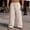#112-Khaki, variant on Men's Linen Blend Wide Leg Pants Elastic Waist Drawstring Breathable Loose Fit Summer Beach Trousers White L Gifts for Father