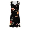 thumbnail image 5 of Sakmal Basic Womens Dresses Floral Black Sleeveless Comfort Fit Mid-Length Slip Dress, 5 of 5