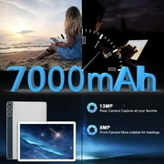 10inch Android 15 Tablet,4G Cellular Tablet with 128GB ROM+14(8+6)GB RAM,5G WIFI,Octa-Core,13MP Camera,GPS,1TB Expandable,FHD IPS,8000mAh,Face Unlock,Split-screen,Android Tablet with Keyboard,Silver