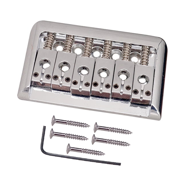 1 Juego de pieza trasera de puente de sillín de hierro para piezas de guitarra eléctrica 76,5x44,5mm Plata Yuyangstore Puente de silla de montar de 6 cuerdas