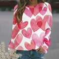 thumbnail image 2 of VALMASS Women's Valentine's Days Graphic Sweatshirts Long Sleeve Pullover Tops Fashion Cute Print Crewneck Sweatshirts (M, Pink-F), 2 of 4