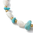 thumbnail image 3 of Turquoise Chips & Natural Trumpet Shell Beaded Anklets 9-1/4 inch(23.6cm), 3 of 4
