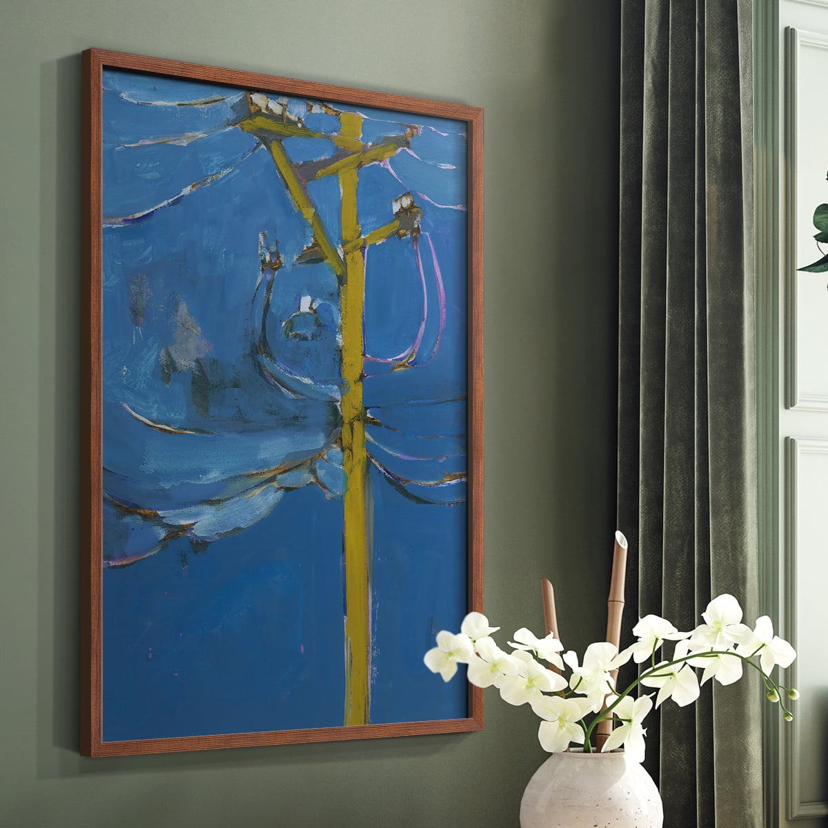 Wires IV Framed Print - Solid Wood in Single Picture Frame Solid Wood 2 Framed Print