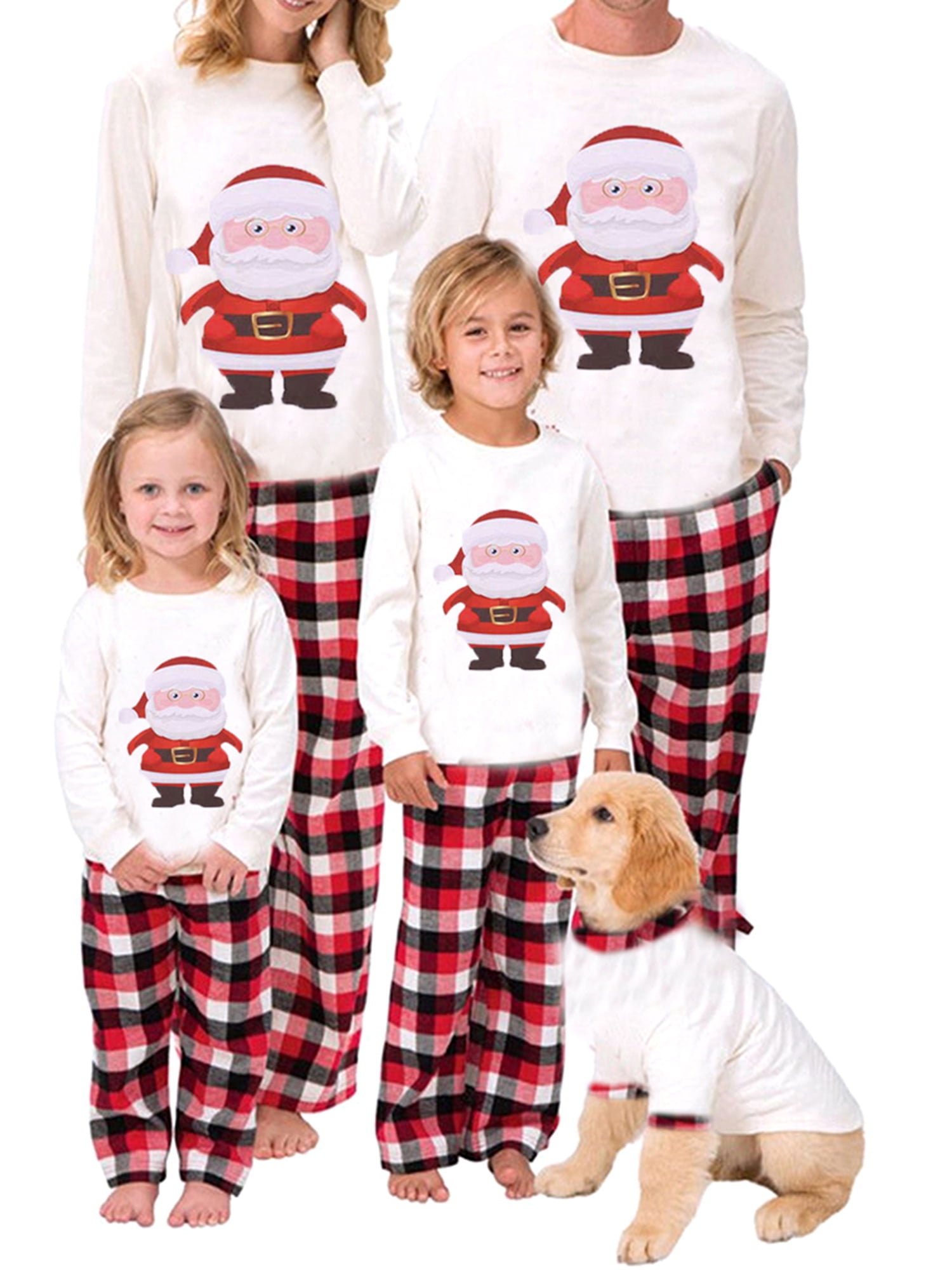 Family Matching Christmas Pajamas Women Cotton Jammies Men Clothes Sleepwear Long Sleeve Pjs 