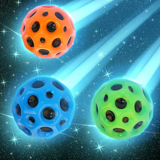 Paquete de 3 pelotas de salto Bola lunar, pelota de salto, saltos altos, goma Pelota, Bola Espacial, Bola Lunar, Un Sonido De Estallido, Mini Pelota Que Rebota Para Niños, Pelotas Que Rebota