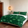 thumbnail image 3 of Queen Size 3 Pieces Duvet Cover Sets Farmhouse Green Shamrock Bedding Set,Microfiber Soft Comforter Cover with Pillow Shams,Luxury Quilt Covers for Bedroom Decor Saint Patrick's Day Style, 3 of 9