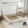 thumbnail image 4 of Merluxy Full Bed Frame with 51.2" Wingback Headboard,Linen Upholstered,No Box Spring Needed,White, 4 of 8