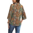 thumbnail image 6 of WIHOLL 3/4 Length Sleeve Womens Tops Pleated Front Blouses for Women Trendy Business Casual Outfits Spring Summer Clothes, 6 of 11