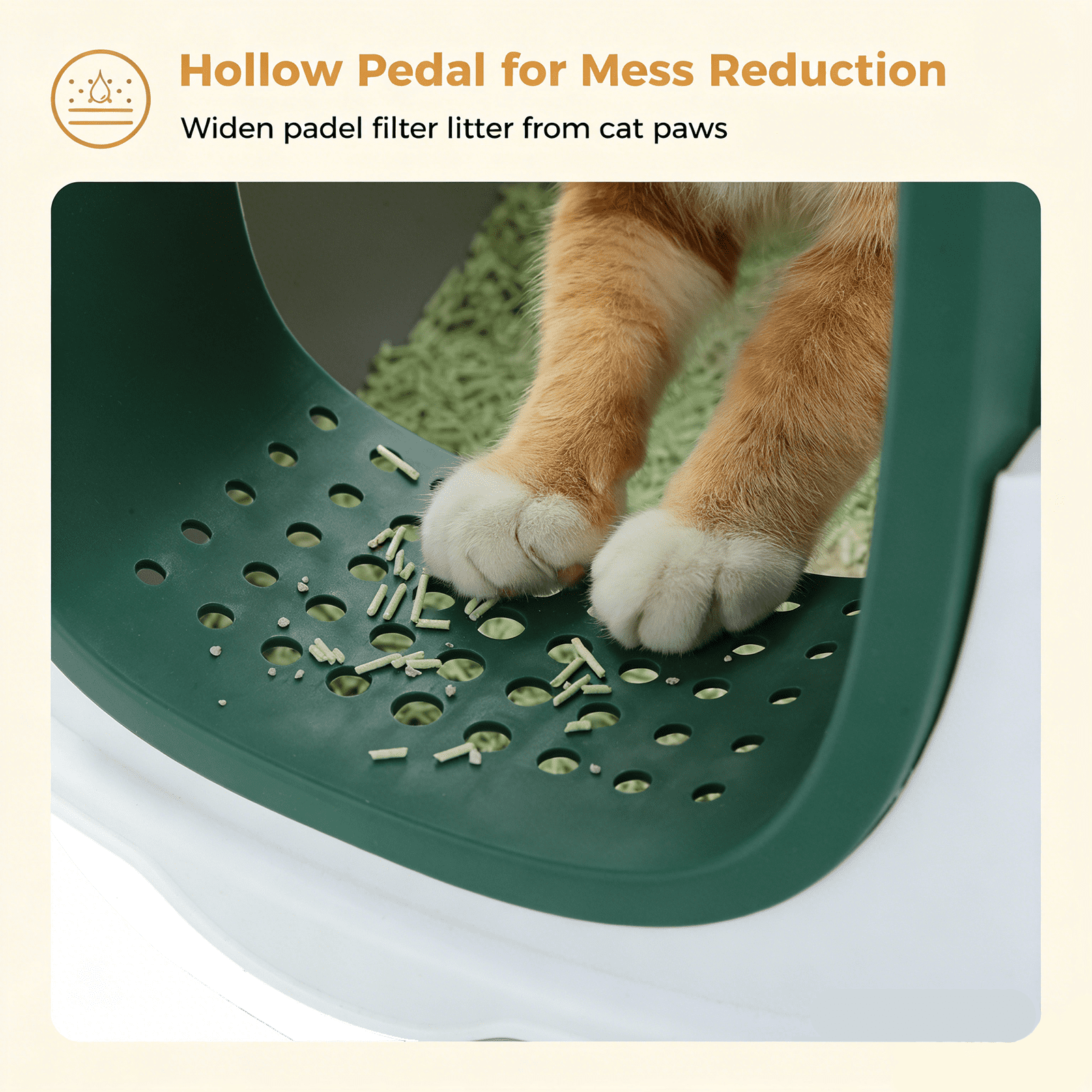 Spacious Fully Enclosed Cat Litter Box with Litter Scoop