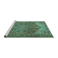 thumbnail image 2 of Ahgly Company Machine Washable Indoor Rectangle Persian Turquoise Blue Traditional Area Rugs, 7' x 9', 2 of 4