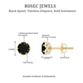 thumbnail image 5 of Rosec Jewels Lotus Basket Set Black Spinel Solitaire Stud Earrings with Diamond Accent, 18K Yellow Gold, 5 of 6