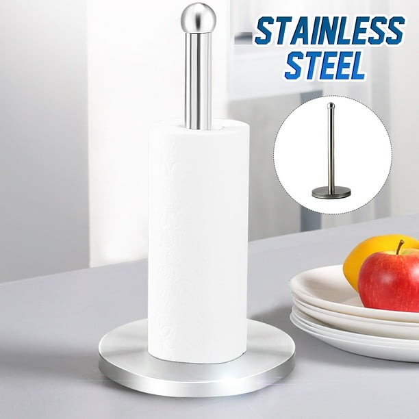 Modern Stand Up Paper Towel Holder Easy One Handed Tear Kitchen Paper Towel Dispenser With Weighted Base For Standard Paper Towel Rolls Walmart Com Walmart Com