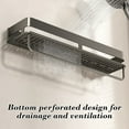 thumbnail image 5 of No Drill Bathroom Storage Rack - Space Aluminum Hanging Shelf with Hooks for Towels, Toiletries & Cosmetics, Rustproof & Easy Clean,A, 5 of 7